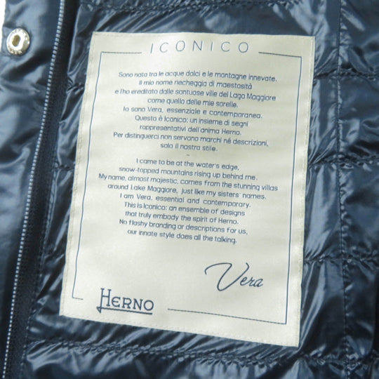 Herno Down vest PI0601DIC Main: 100% nylon, Lining: 100% nylon, Filling: 90% down, Filling: 10% feather Navy ICONICO Iconico Women 38 Used Authentic