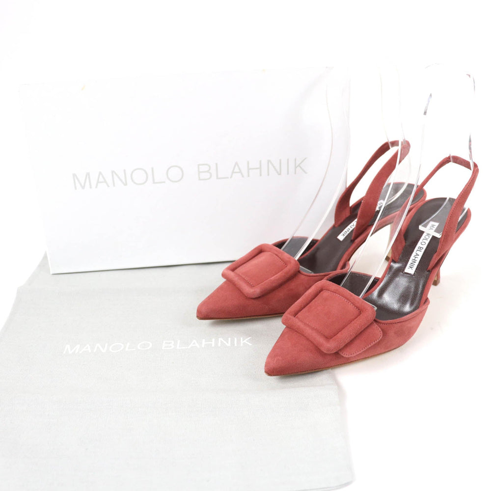 MANOLO BLAHNIK pumps Main: Suede leather terracotta MAYSLI Women 37 Used Authentic