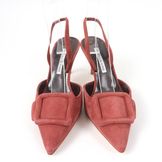 MANOLO BLAHNIK pumps Main: Suede leather terracotta MAYSLI Women 37 Used Authentic