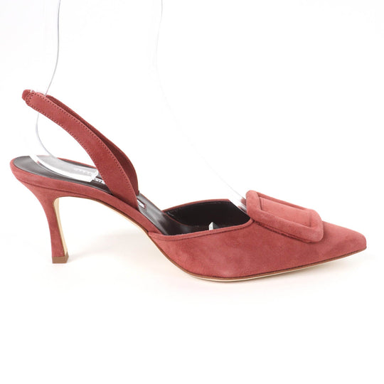 MANOLO BLAHNIK pumps Main: Suede leather terracotta MAYSLI Women 37 Used Authentic