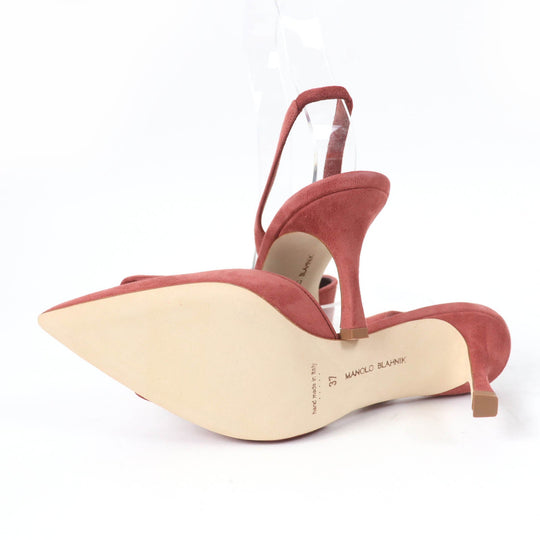 MANOLO BLAHNIK pumps Main: Suede leather terracotta MAYSLI Women 37 Used Authentic