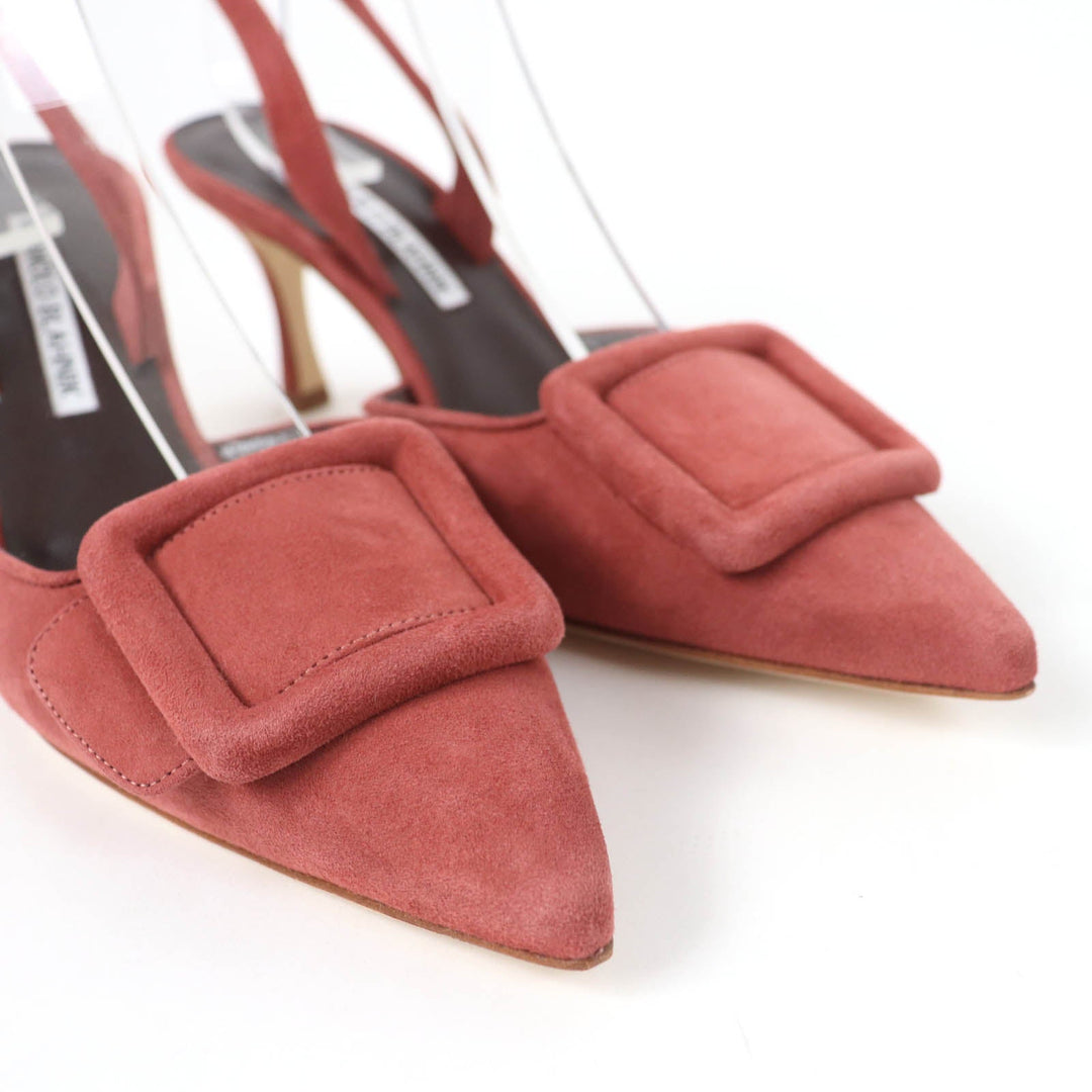 MANOLO BLAHNIK pumps Main: Suede leather terracotta MAYSLI Women 37 Used Authentic