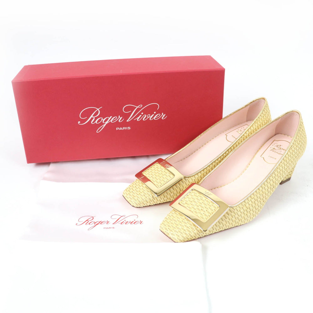 ROGERVIVIER pumps �[ yellow Belle Vivier Women 37 Used Authentic