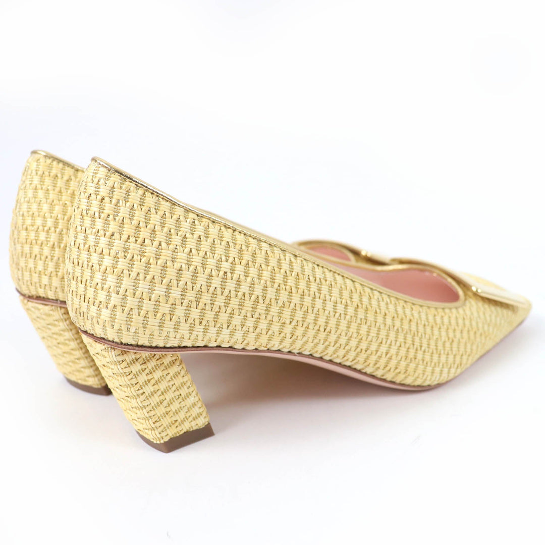 ROGERVIVIER pumps �[ yellow Belle Vivier Women 37 Used Authentic