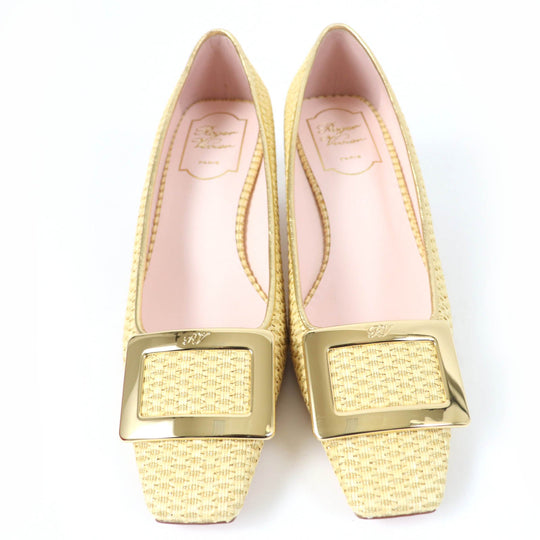 ROGERVIVIER pumps �[ yellow Belle Vivier Women 37 Used Authentic