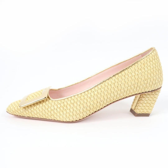 ROGERVIVIER pumps �[ yellow Belle Vivier Women 37 Used Authentic