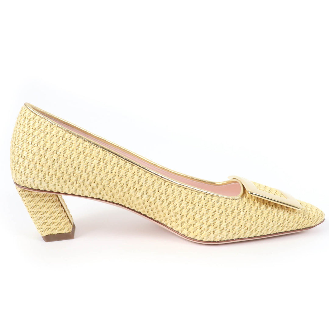ROGERVIVIER pumps �[ yellow Belle Vivier Women 37 Used Authentic