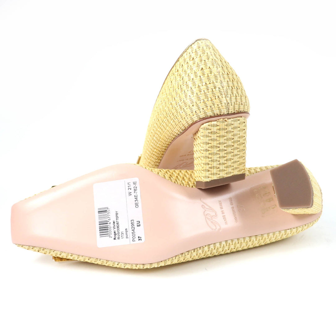 ROGERVIVIER pumps �[ yellow Belle Vivier Women 37 Used Authentic