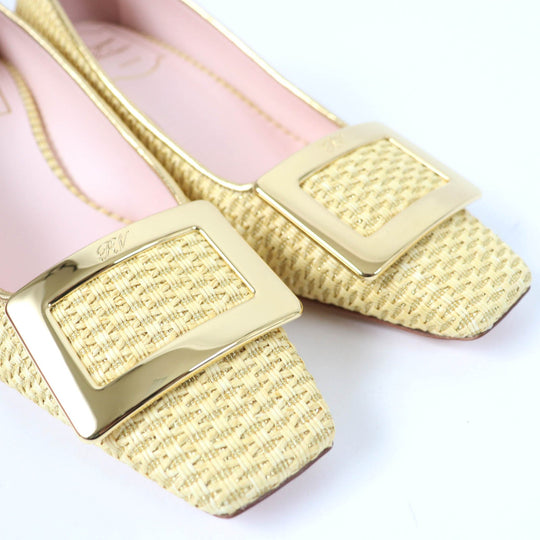 ROGERVIVIER pumps �[ yellow Belle Vivier Women 37 Used Authentic