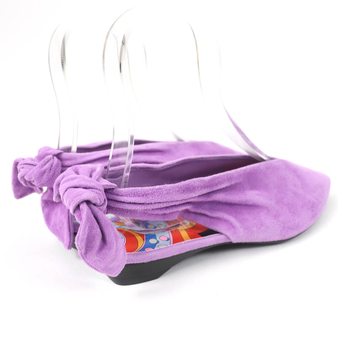 HERMES pumps Main: Suede leather purple Eva Women 37 Used Authentic