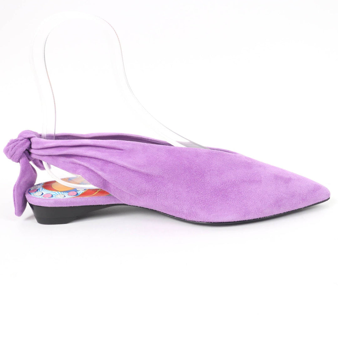 HERMES pumps Main: Suede leather purple Eva Women 37 Used Authentic