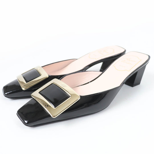 ROGERVIVIER Mule Main: Patent leather black Belle Vivier Women 37 Used Authentic