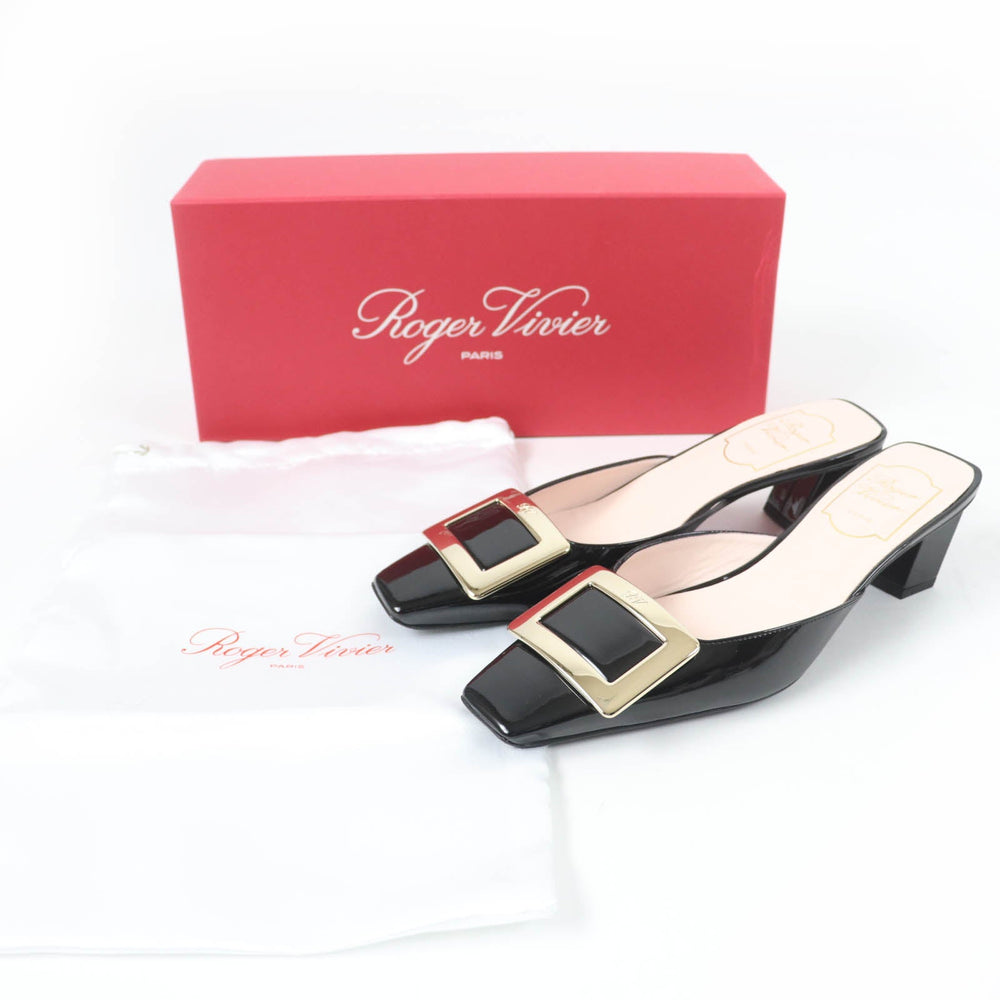 ROGERVIVIER Mule Main: Patent leather black Belle Vivier Women 37 Used Authentic