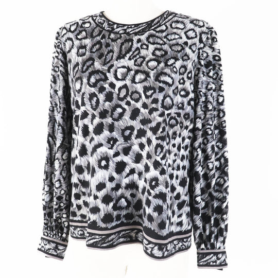 LEONARD Cut Main: 60% wool, Main: 40% silk Black Grey Women M Used Authentic