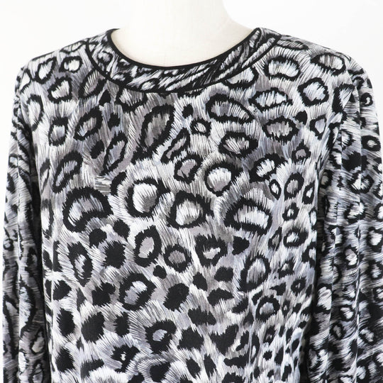 LEONARD Cut Main: 60% wool, Main: 40% silk Black Grey Women M Used Authentic