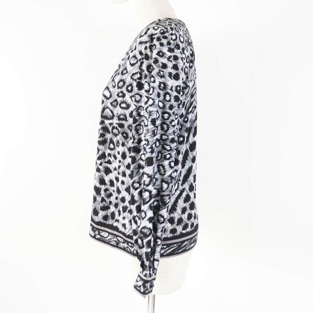 LEONARD Cut Main: 60% wool, Main: 40% silk Black Grey Women M Used Authentic