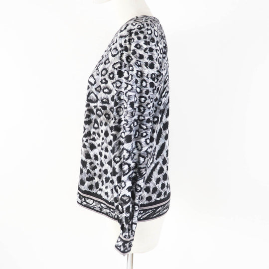 LEONARD Cut Main: 60% wool, Main: 40% silk Black Grey Women M Used Authentic