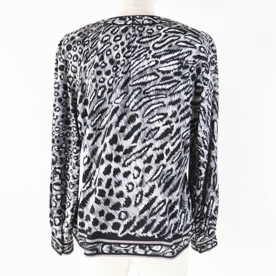 LEONARD Cut Main: 60% wool, Main: 40% silk Black Grey Women M Used Authentic