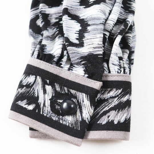 LEONARD Cut Main: 60% wool, Main: 40% silk Black Grey Women M Used Authentic