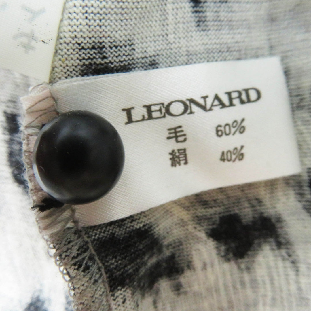 LEONARD Cut Main: 60% wool, Main: 40% silk Black Grey Women M Used Authentic