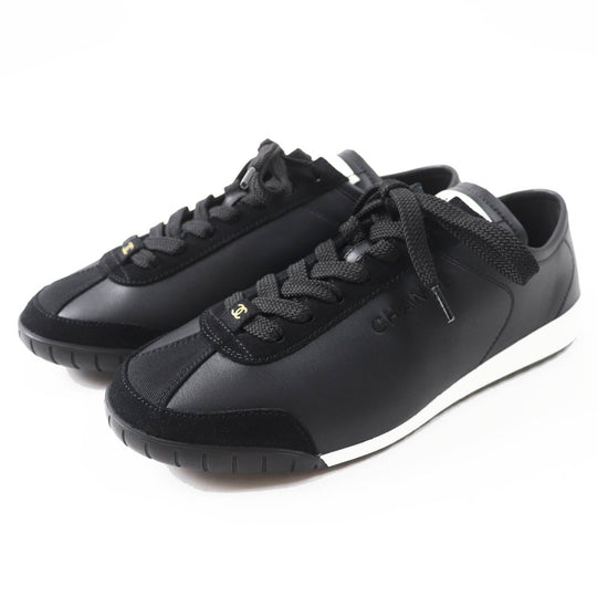 CHANEL sneakers 24S G45714 Main: Calfskin, Main: Suede calfskin Black White Women 36 Used Authentic