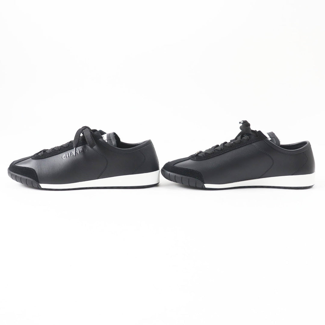 CHANEL sneakers 24S G45714 Main: Calfskin, Main: Suede calfskin Black White Women 36 Used Authentic