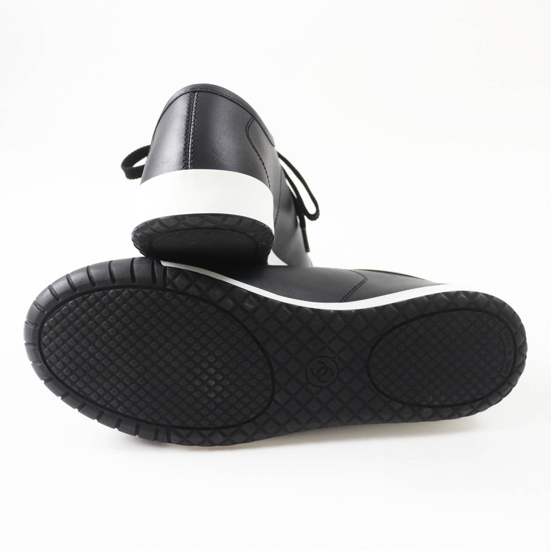 CHANEL sneakers 24S G45714 Main: Calfskin, Main: Suede calfskin Black White Women 36 Used Authentic