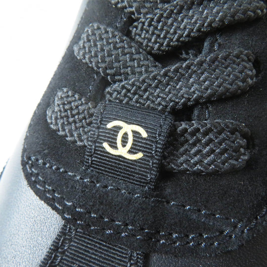 CHANEL sneakers 24S G45714 Main: Calfskin, Main: Suede calfskin Black White Women 36 Used Authentic