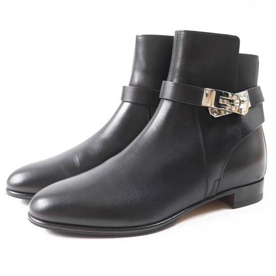 HERMES short boots Main: Leather black Neo Women 35 1/2 Used Authentic
