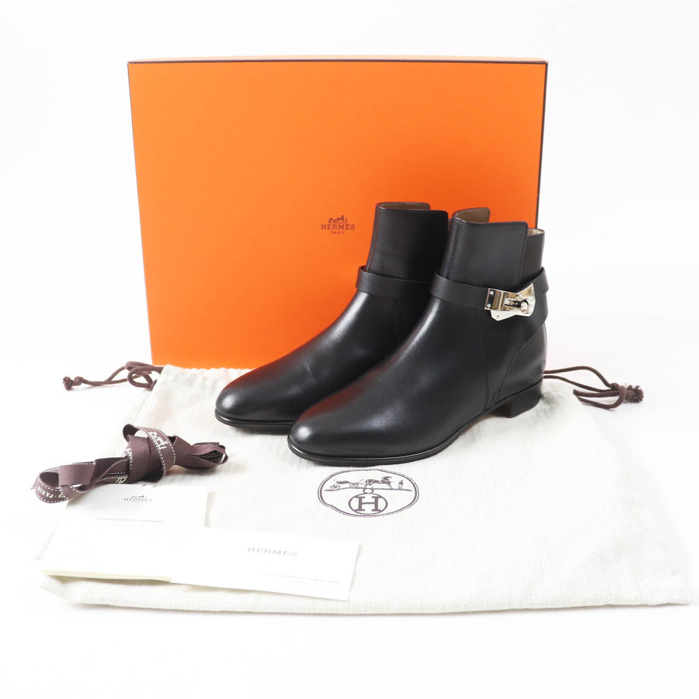 HERMES short boots Main: Leather black Neo Women 35 1/2 Used Authentic