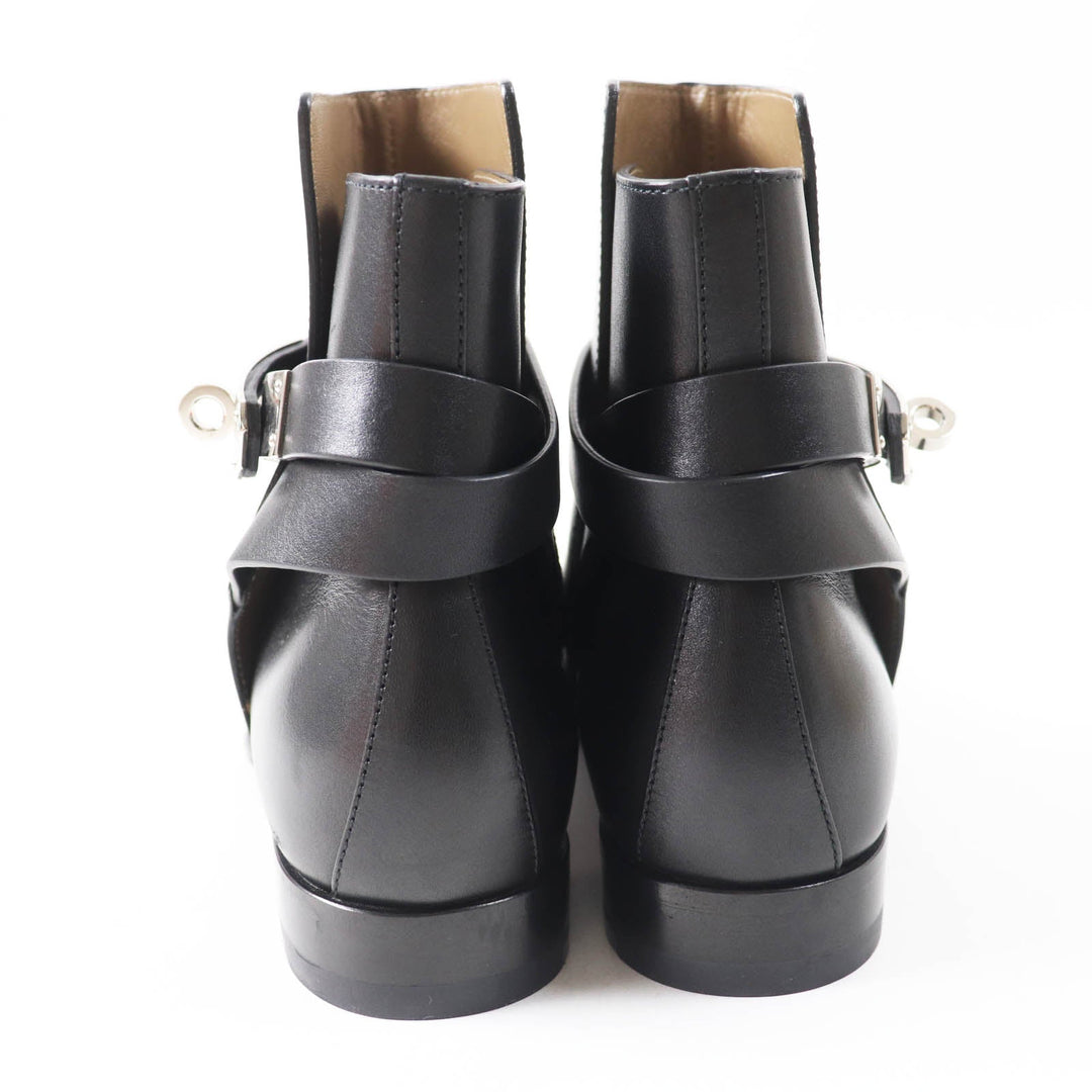 HERMES short boots Main: Leather black Neo Women 35 1/2 Used Authentic