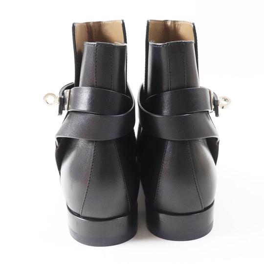 HERMES short boots Main: Leather black Neo Women 35 1/2 Used Authentic