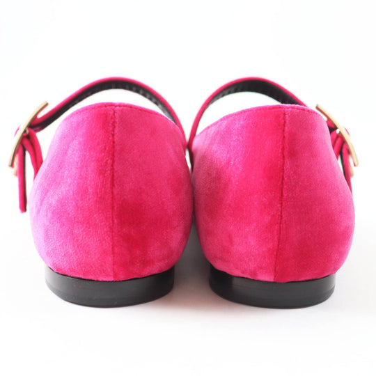 HERMES Ballet shoes Main: Velour Fuchsia Jane Women 36 1/2 Used Authentic