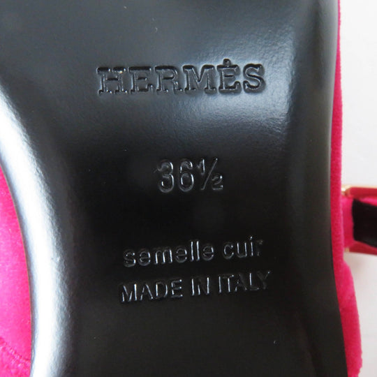 HERMES Ballet shoes Main: Velour Fuchsia Jane Women 36 1/2 Used Authentic