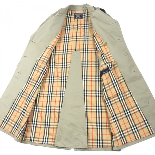BURBERRY trench coat cotton khaki Belted spring coat Nova check pattern on the back 94-175