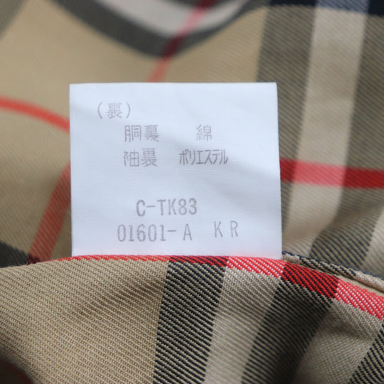 BURBERRY trench coat cotton khaki Belted spring coat Nova check pattern on the back 94-175