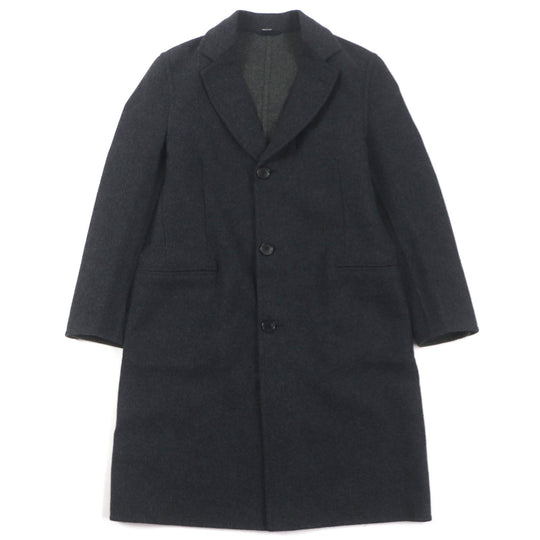 HERMES Chester coat Outer: 100% wool, Lining: 100% silk Dark gray mens 48 Used Authentic