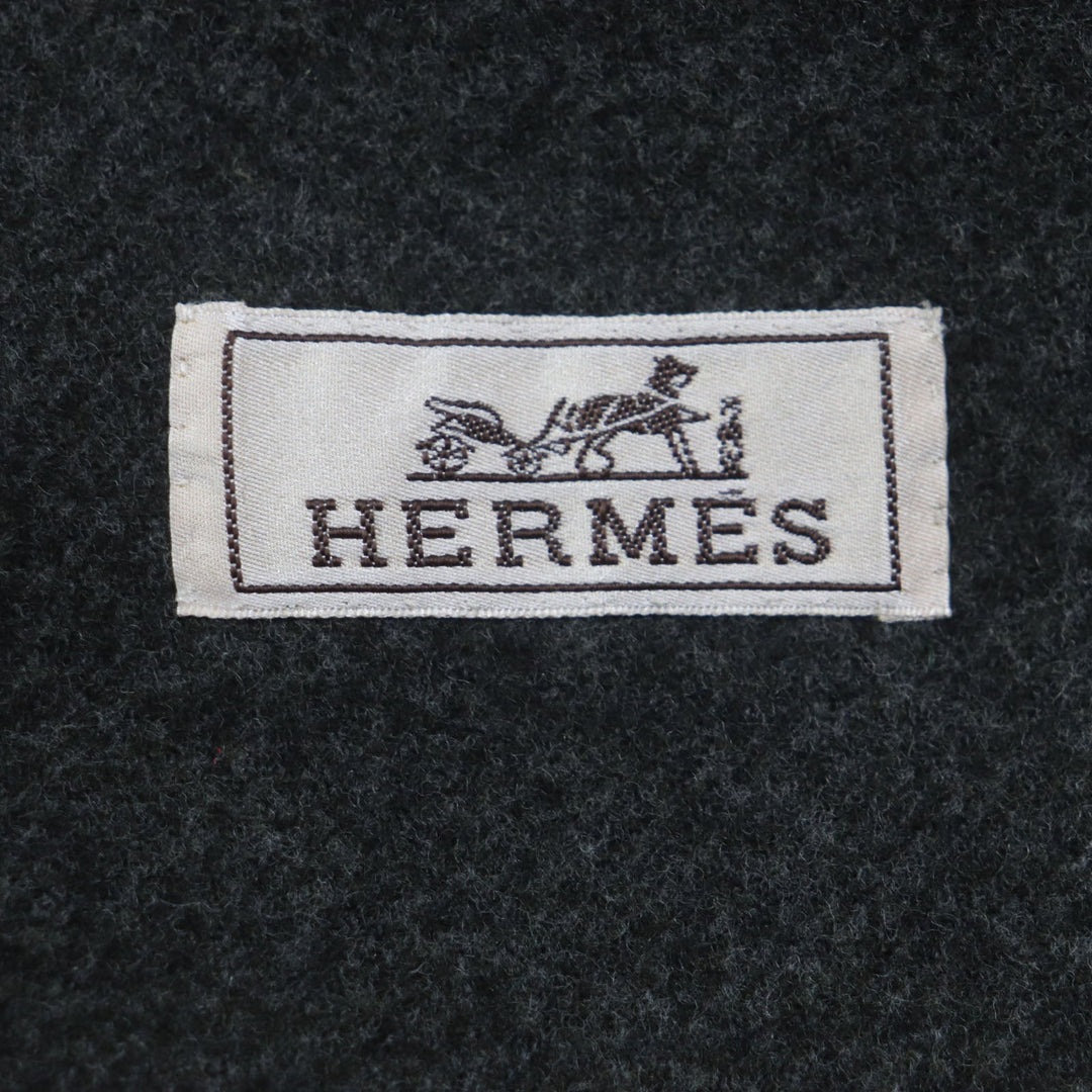 HERMES Chester coat Outer: 100% wool, Lining: 100% silk Dark gray mens 48 Used Authentic