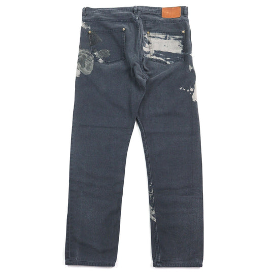 LOUIS VUITTON Denim pants HDD31WDGQ Main: 100% cotton, Part: 100% cotton, Leather part: Cowhide Dark Navy type mens 33 Used Authentic