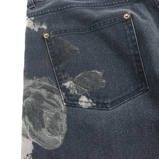 LOUIS VUITTON Denim pants HDD31WDGQ Main: 100% cotton, Part: 100% cotton, Leather part: Cowhide Dark Navy type mens 33 Used Authentic
