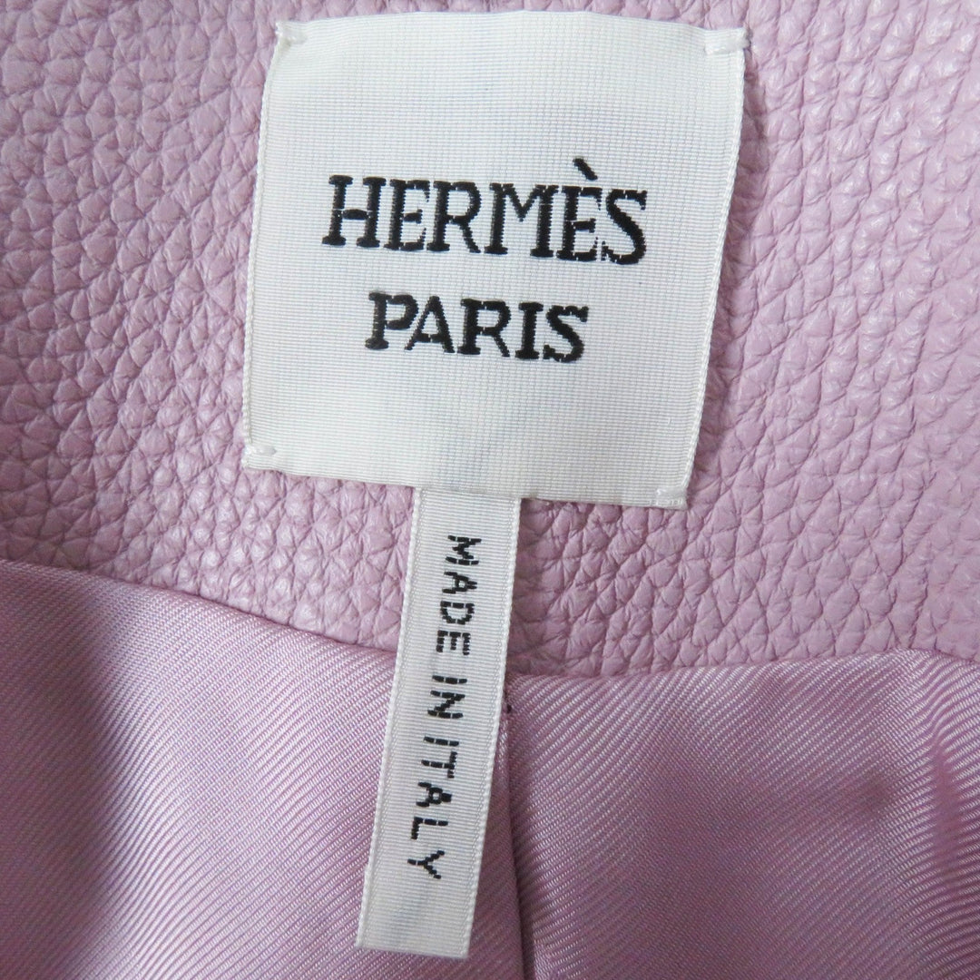 HERMES Jacket 3E1211D0 Main: 100% deerskin, Lining: 65% rayon, Lining: 35% silk pink Women 36 Used Authentic