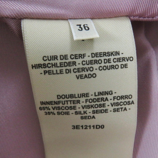 HERMES Jacket 3E1211D0 Main: 100% deerskin, Lining: 65% rayon, Lining: 35% silk pink Women 36 Used Authentic