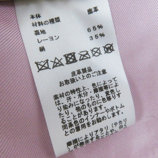 HERMES Jacket 3E1211D0 Main: 100% deerskin, Lining: 65% rayon, Lining: 35% silk pink Women 36 Used Authentic