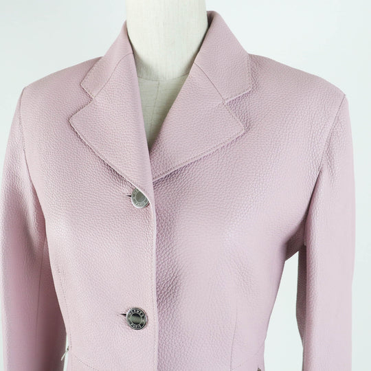HERMES Jacket 3E1211D0 Main: 100% deerskin, Lining: 65% rayon, Lining: 35% silk pink Women 36 Used Authentic