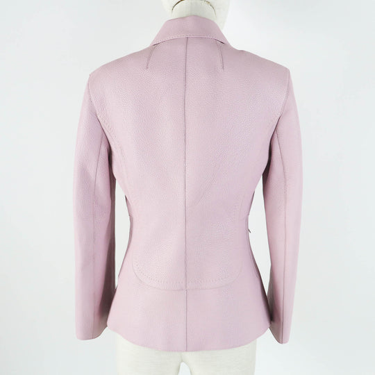 HERMES Jacket 3E1211D0 Main: 100% deerskin, Lining: 65% rayon, Lining: 35% silk pink Women 36 Used Authentic