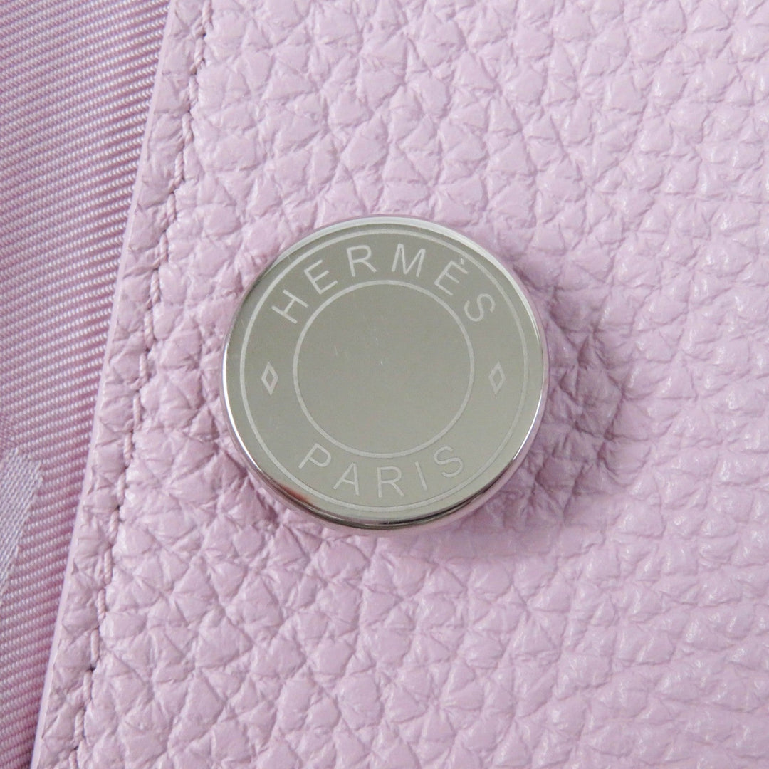 HERMES Jacket 3E1211D0 Main: 100% deerskin, Lining: 65% rayon, Lining: 35% silk pink Women 36 Used Authentic