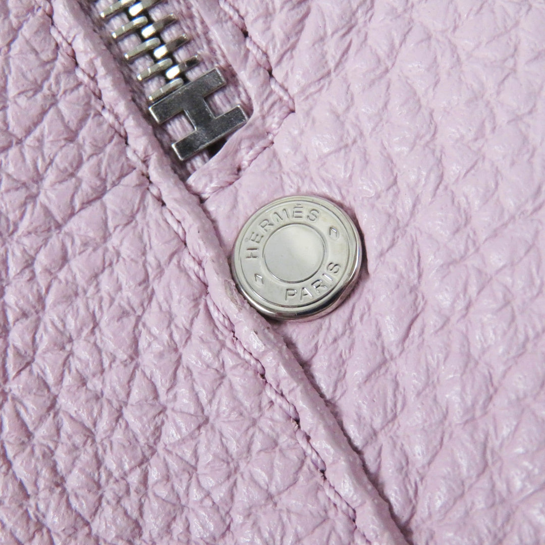HERMES Jacket 3E1211D0 Main: 100% deerskin, Lining: 65% rayon, Lining: 35% silk pink Women 36 Used Authentic
