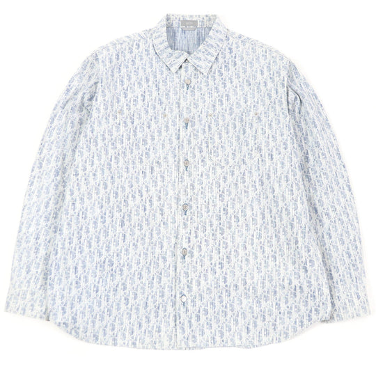 Dior HOMME Long sleeve shirt 013D585BY989 Main: 100% cotton Indigo blue mens 45 Used Authentic