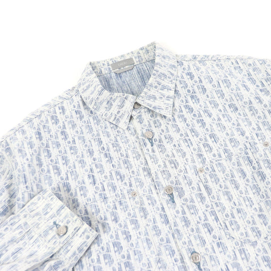 Dior HOMME Long sleeve shirt 013D585BY989 Main: 100% cotton Indigo blue mens 45 Used Authentic