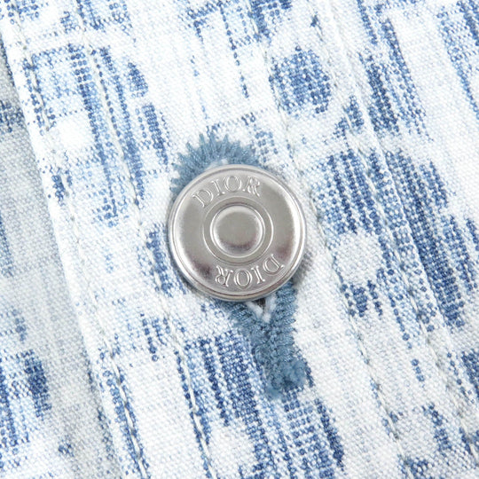 Dior HOMME Long sleeve shirt 013D585BY989 Main: 100% cotton Indigo blue mens 45 Used Authentic